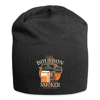 I Like My Bourbon And My Smoker And Maybe 3 People - Jersey Beanie - black - Front