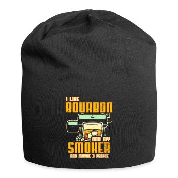I Like My Bourbon And My Smoker And Maybe 3 People - Jersey Beanie - black - Front