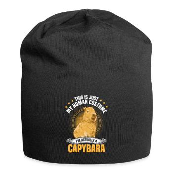 Déguisement Capybara Capybara Amérique du Sud - Bonnet en jersey - noir - Devant