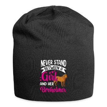 Never stand between the girl and the Broholmer - Jersey Beanie - black - Front