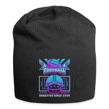 Football, Football américain, avec casque - Bonnet en jersey - noir - Devant