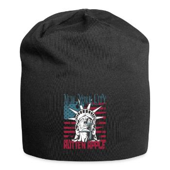 Steampunk NY City Spoiled Apple USA US Flag - Jersey Beanie - black - Front