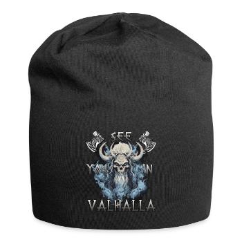 Walhalla Krieger Geschenk für Schildwall-Fans - Jersey-Beanie - Schwarz - Vorne