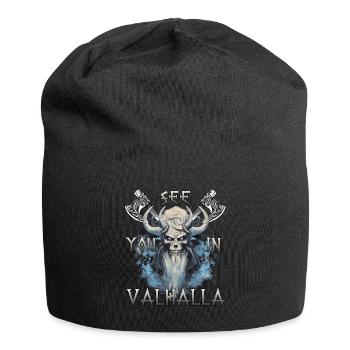 Walhalla Krieger das Geschenk für Kriegerherzen - Jersey-Beanie - Schwarz - Vorne