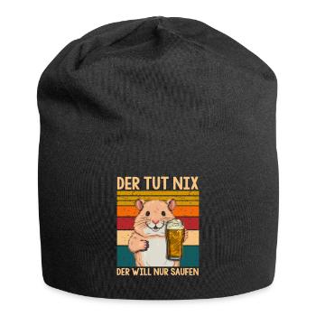 Der Tut Nix Der Will Nur Saufen - Jersey-Beanie - Schwarz - Vorne