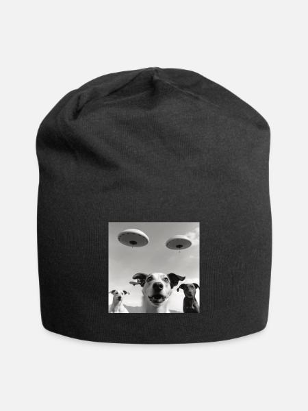 Selfie Chien OVNI Drôle Alien Ovni Amoureux De Chien - Bonnet en jersey - noir