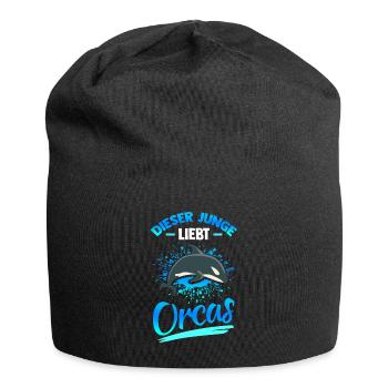 Dieser Junge Liebt Orcas Fische Wal Rettet die Wel - Jersey-Beanie - Schwarz - Vorne