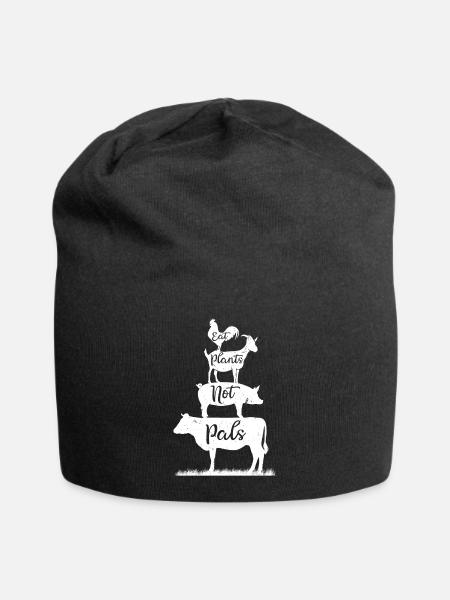 Veganer Vegetarier Lebensmittel Diät - Jersey-Beanie - Schwarz
