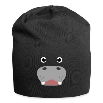 Süßes Nilpferd Kostüm Hippo Kinder - Jersey-Beanie - Schwarz - Vorne