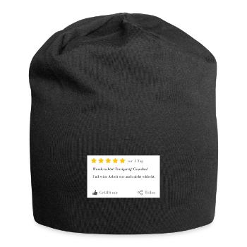 Wunderschön! Und seine Arbeit war auch OK ;) - Jersey-Beanie - Schwarz - Vorne