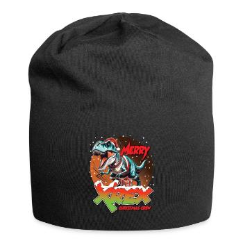 Noël T-REX joyeux XREX cadeau équipage - Bonnet en jersey - noir - Devant