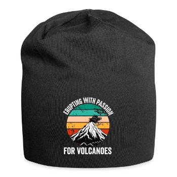 Vulkanologe, Vulkanologie, Geologe, Geologie - Jersey-Beanie - Schwarz - Vorne