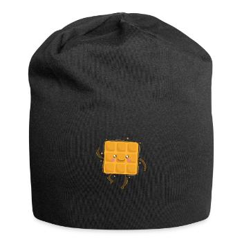 tanzende Waffel Teig Gebäck Snack - Jersey-Beanie - Schwarz - Vorne