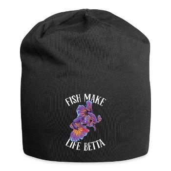 Combat de poissons Betta - Bonnet en jersey - noir - Devant