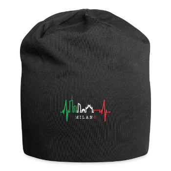 Mailand Skyline Italien Herzschlag Fan Love Milano - Jersey-Beanie - Schwarz - Vorne