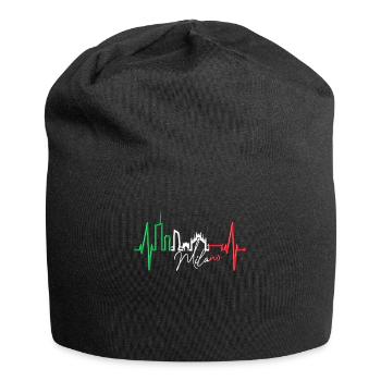 Mailand Skyline Italien Herzschlag Fan Love Milano - Jersey-Beanie - Schwarz - Vorne