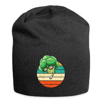 Drôle Rétro Brocoli Légume Végétalien - Bonnet en jersey - noir - Devant