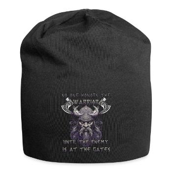 Nordisch Valor Geschenk für Wikinger-Enthusiasten - Jersey-Beanie - Schwarz - Vorne