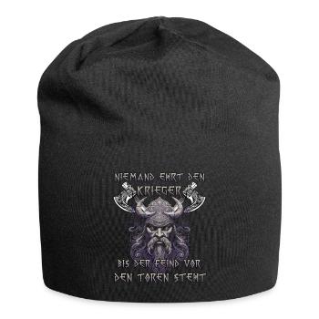 Walhalla Erbe Geschenk für Wikinger-Fans - Jersey-Beanie - Schwarz - Vorne