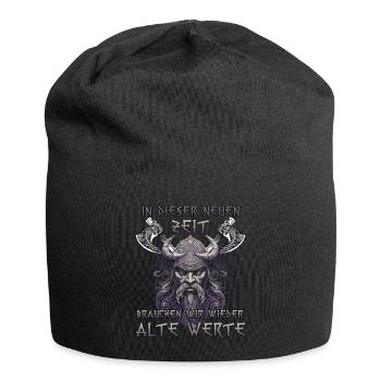 Walhalla Erbe Geschenk für Wikinger Fans - Jersey-Beanie - Schwarz - Vorne