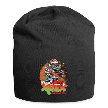 Noël T-REX joyeux XREX cadeau équipage - Bonnet en jersey - noir - Devant