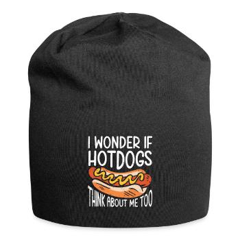 Hot-Dog Cadeau Nourriture Hot Dog - Bonnet en jersey - noir - Devant
