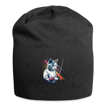 Chats, escrimeurs, joueurs, joueurs, escrime, athlètes, chats - Bonnet en jersey - noir - Devant