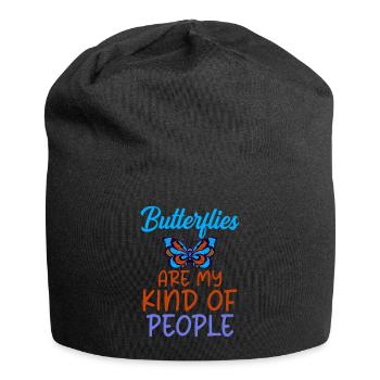 Cadeaux d’amant de papillons - Bonnet en jersey - noir - Devant