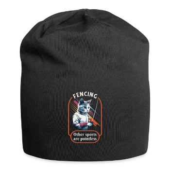 Katzen Fechter gamer lustiges Fechten Sport Katzen - Jersey-Beanie - Schwarz - Vorne