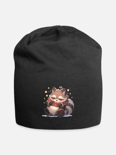 Waschbär Waschbären Waschbär Baby Wachbären - Jersey-Beanie - Schwarz