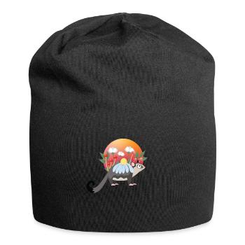 Opossum Blumen Kinder Süß - Jersey-Beanie - Schwarz - Vorne