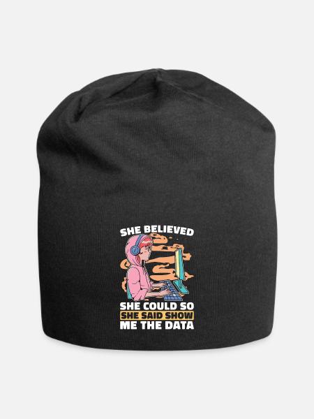 Data Mining She Believed She Could So Data Analyst - Jersey-Beanie - Schwarz