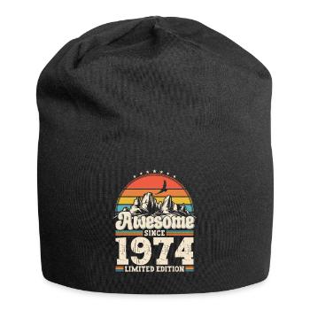 49e anniversaire mari Vintage 1974 Vintage rétro - Bonnet en jersey - noir - Devant