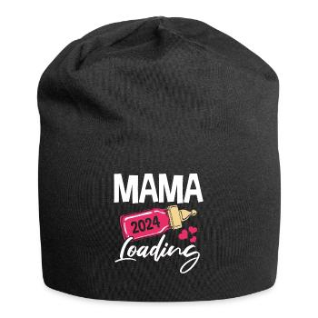 Werdende Mama 2024 - Jersey-Beanie - Schwarz - Vorne