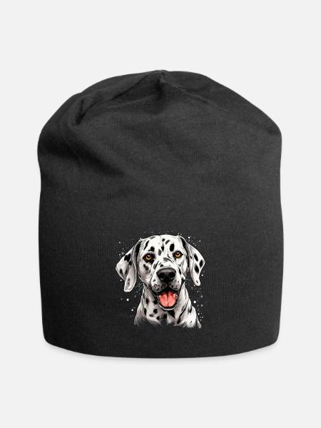 Hund Dalmatiner - Jersey-Beanie - Schwarz