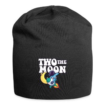 2nd Birthday Party Theme Outer Space Two The Moon - Jersey-Beanie - Schwarz - Vorne