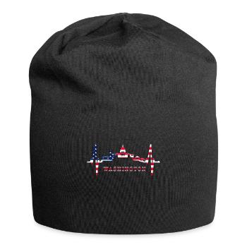 Washington D.C. Skyline Heartbeat USA East Coast - Jersey Beanie - black - Front