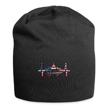 Washington D.C. Skyline Heartbeat USA East Coast - Jersey Beanie - black - Front