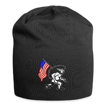 Folklore Fabelwesen Ureinwohner Amerikas Pukwudgie - Jersey-Beanie - Schwarz - Vorne