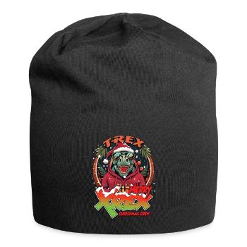 Noël T-REX joyeux XREX cadeau équipage - Bonnet en jersey - noir - Devant