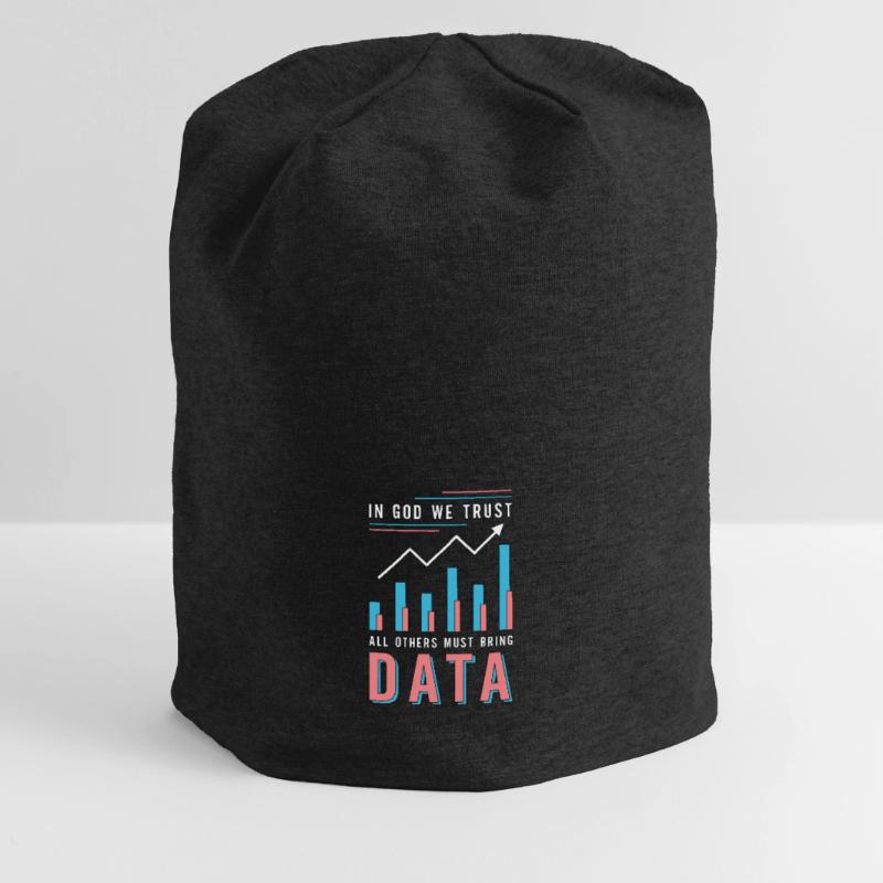 Data Analyst In God We Trust All Others Must Coder Jersey-Beanie