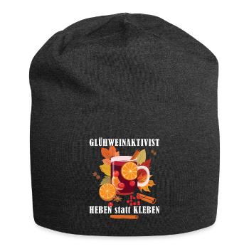 "Glühweinaktivist Heben statt Kleben" - Weihnachts - Jersey-Beanie - Anthrazit - Vorne