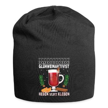 "Glühweinaktivist Heben statt Kleben" - Weihnacht - Jersey-Beanie - Schwarz - Vorne