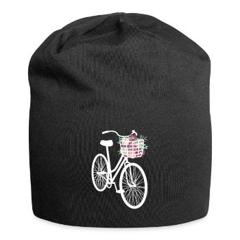 Floral Embellished Bicycle - Jersey Beanie - black - Front