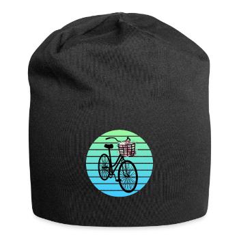 Floral Embellished Bicycle - Jersey Beanie - black - Front