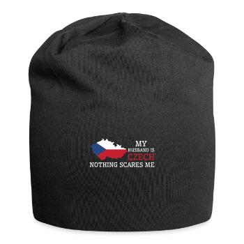 Nichts macht mir Angst Meine Frau ist tschechisch - Jersey-Beanie - Schwarz - Vorne