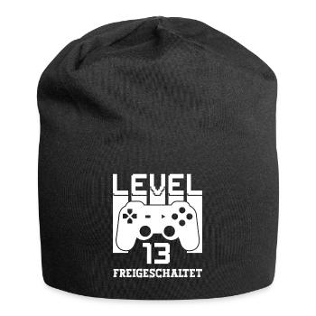 Level 13 Freigeschaltet Gamer Sprüche Geburtstag - Jersey-Beanie - Schwarz - Vorne