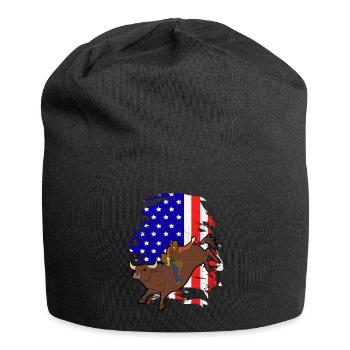 Bulls Riding Rodeo Gift - Jersey Beanie - black - Front