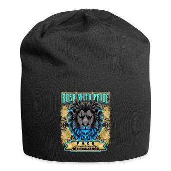 Lion Saying, Lion Head - Jersey Beanie - black - Front