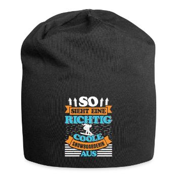 So Sieht eine Richtig Coole Snowboarderin aus - Jersey-Beanie - Schwarz - Vorne